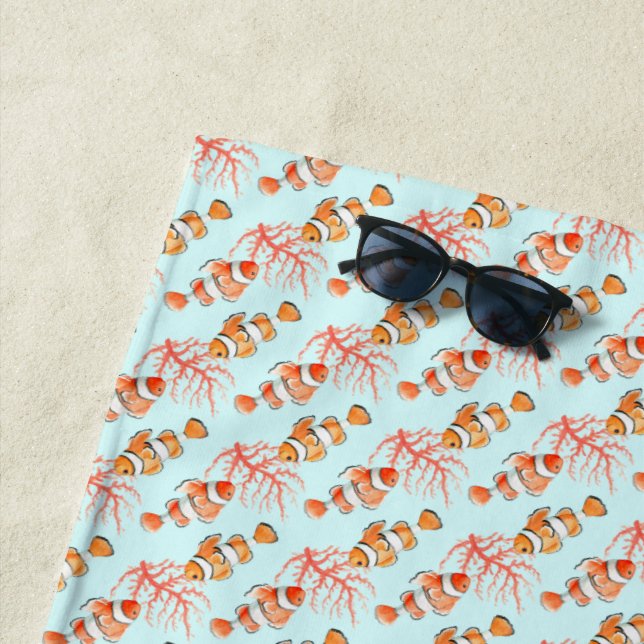 Toalha De Praia padrão aquoso anêmono-espinhal (In Situ)