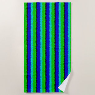 Toalha De Praia Padrão arco-íris 3D abstrato azul verde
