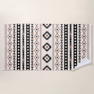 Toalha De Praia Padrão Aztec Brown Black Cream Mixed Motifs