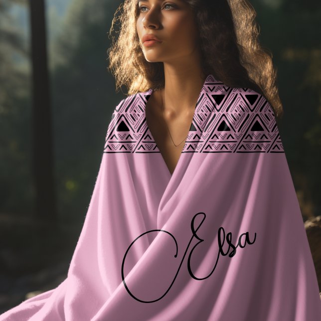 Toalha De Praia padrão aztec rosa (Criador carregado)