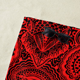 Toalha De Praia Padrão aztec vermelho