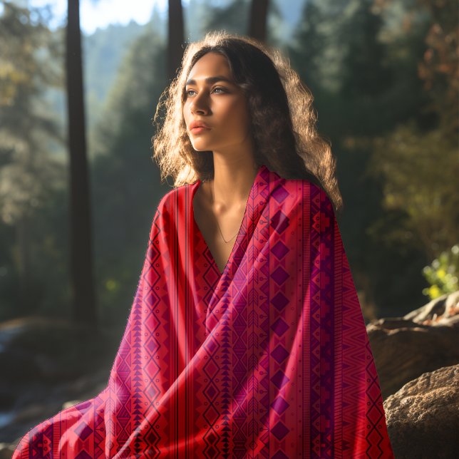 Toalha De Praia Padrão aztec vermelho (Criador carregado)