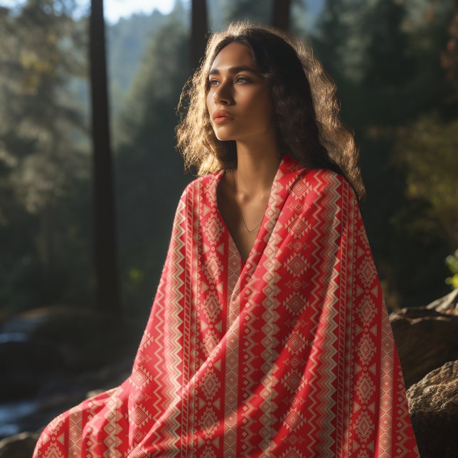Toalha De Praia Padrão aztec vermelho (Criador carregado)