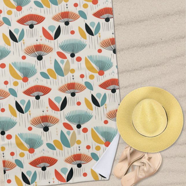 Toalha De Praia Padrão Botânico Retroativo MCM (Criador carregado)