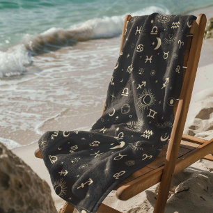 Toalha De Praia Padrão Celestial Místico Sem Costura