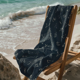 Toalha De Praia Padrão Celestial Místico Sem Costura