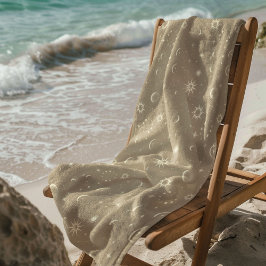 Toalha De Praia Padrão Celestial Místico Sem Costura