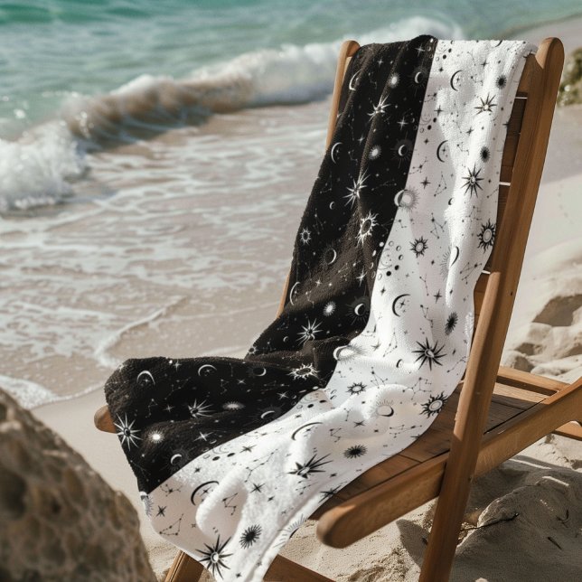 Toalha De Praia Padrão Celestial Místico Sem Costura (Criador carregado)