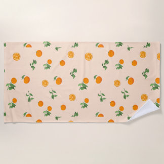 Toalha De Praia Padrão clássico de citrino de fruta laranja