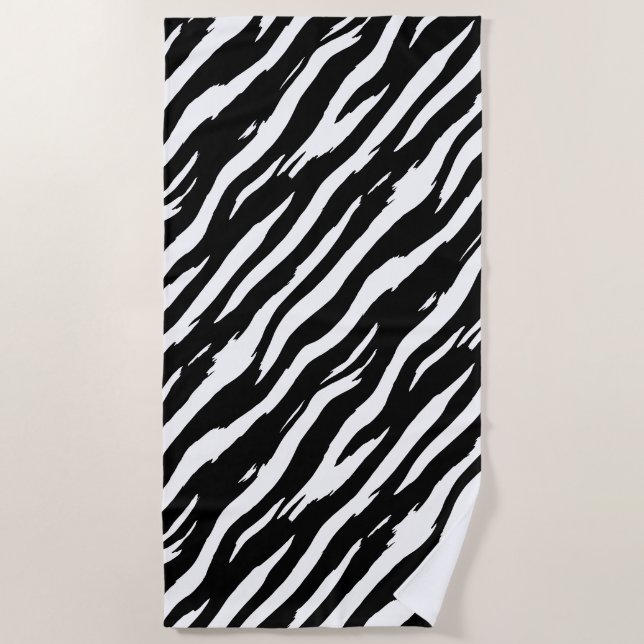 Toalha De Praia Padrão Clássico de Moda de Impressão de Zebra (Frente)