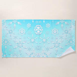 Toalha De Praia Padrão Crystal Snowflakes