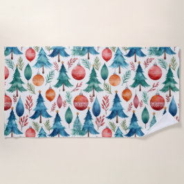 Toalha De Praia Padrão da árvore de Natal