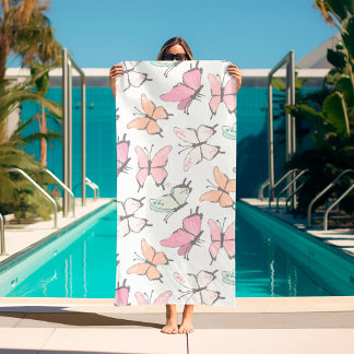Toalha De Praia Padrão da borboleta