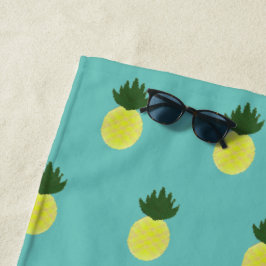 Toalha De Praia Padrão de abacaxi de Summertime Artsy