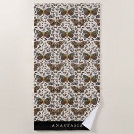 Toalha De Praia Padrão de Abstrato de flores silvestres da Boêmia