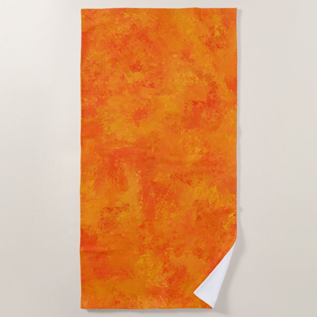 Toalha De Praia Padrão de Abstrato Laranja (Frente)