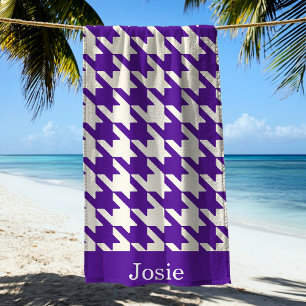 Toalha De Praia Padrão de alto-som roxo e branco