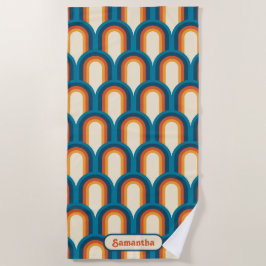 Toalha De Praia Padrão de arco-íris de arco colorido personalizado