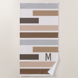 Toalha De Praia Padrão de Arte de Rasgos Geométricos Personalizado