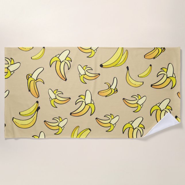 Toalha De Praia Padrão de Banana (Frente)