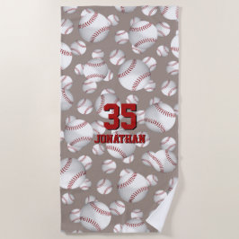 Toalha De Praia padrão de baseball personalizado