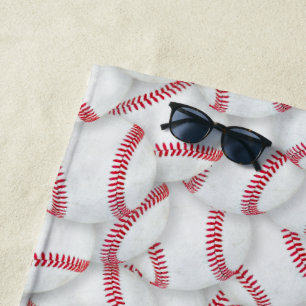 Toalha De Praia Padrão de Baseballs em Camadas
