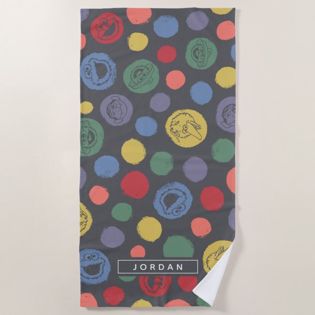 Toalha De Praia Padrão de Bolinhas de Conexão (Frente)