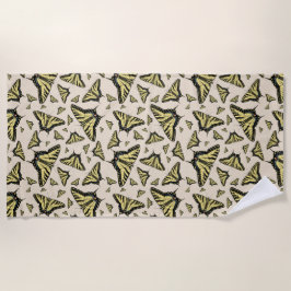 Toalha De Praia Padrão de Borboletas do Sudoeste Amarelo