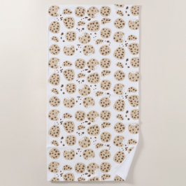 Toalha De Praia Padrão de Cookies Chip de Chocolate