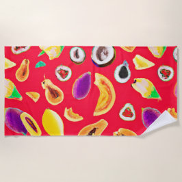 Toalha De Praia Padrão de Delícia de Fruta Vibrante