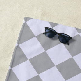 Toalha De Praia Padrão de diamante em cinzas e lavandas