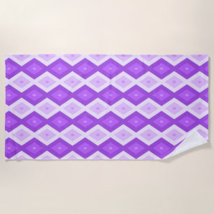 Toalha De Praia Padrão de diamante roxo brilhante