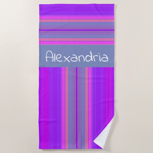 Toalha De Praia Padrão de distribuição colorida personalizado (Frente)