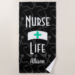 Toalha De Praia Padrão De Estetoscópio Médico De Enfermeiro Person