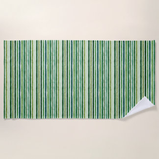 Toalha De Praia Padrão de faixas de pintura verde