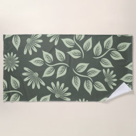 Toalha De Praia Padrão de Flores de Mola