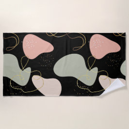 Toalha De Praia Padrão de Formas Orgânicas Geométricas de abstrato