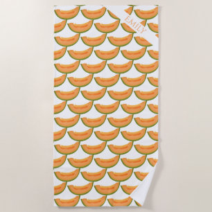 Toalha De Praia Padrão de Fruta de Melon Cantaloupe Adicionar Nom