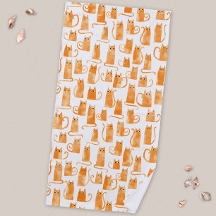 Toalha De Praia Padrão de Gato Laranja