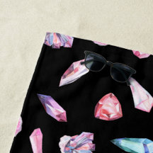 Padrão de Geodos e Cristais em Aquarela