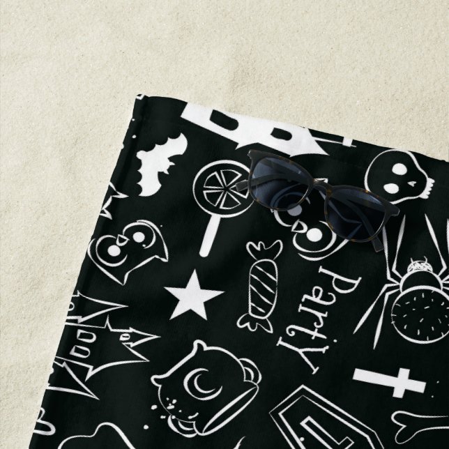 Toalha De Praia Padrão de Halloween 1 (In Situ)