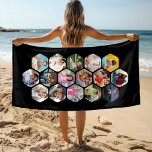Toalha De Praia Padrão de Hexágono Moderno Simples de Colagem de F<br><div class="desc">Colagem de Fotografias Múltiplas Simple Modern Hexagon Beach Towel apresenta uma colagem fotográfica das suas fotografias favoritas em forma de hexágono. Perfeito para o aniversário, Natal, Dia de as mães, Dia de os pais, Avós, irmão, irmã, melhor amigo e muito mais. DICA DA FOTO: centralize suas fotos antes de carregá-las...</div>