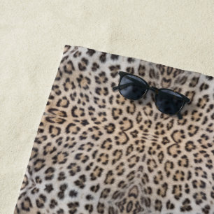 Toalha De Praia Padrão de impressão animal de pele de leopardo ele