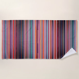 Toalha De Praia Padrão de Listra Vertical Inspirado em Art Déco
