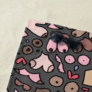 Toalha De Praia Padrão de mama neutro