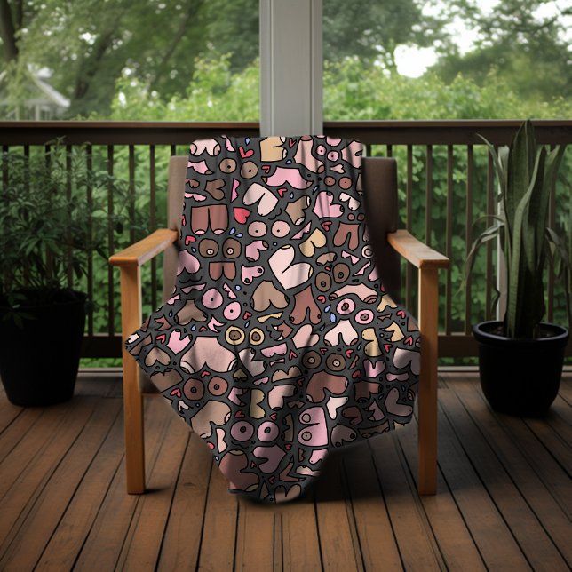 Toalha De Praia Padrão de mama neutro (Criador carregado)