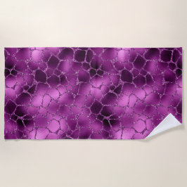 Toalha De Praia Padrão de Manchas de Girafa com Glitter Glam Ombre