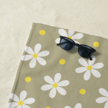 Padrão de Margaridas Brancas Fundo Personalizado