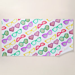 Toalha De Praia Padrão de óculos escuros coloridos