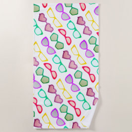 Toalha De Praia Padrão de óculos escuros coloridos